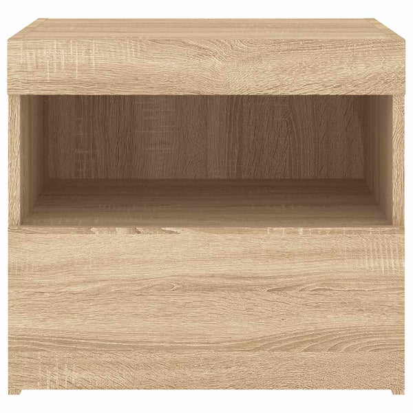Nachttische mit LED Sonoma Eiche 2er-Set