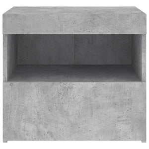 Nachttisch mit LED Betongrau 50x40x45 cm