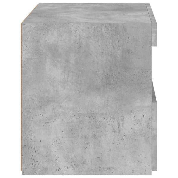 Nachttisch mit LED Betongrau 50x40x45 cm