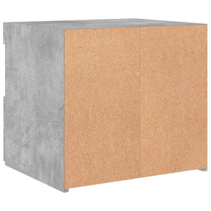 Nachttisch mit LED Betongrau 50x40x45 cm