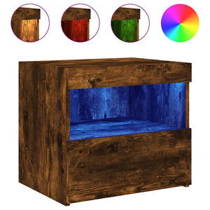 Nachttische mit LED-Leuchten, 2er Set