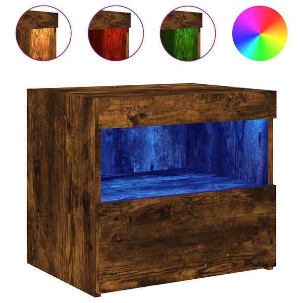 Nachttische mit LED-Leuchten, 2er Set