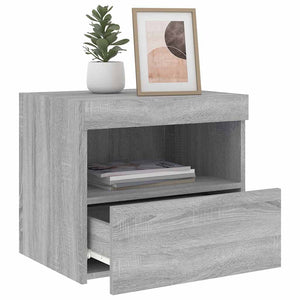 Nachttisch mit LED Grau Sonoma 50x40x45 cm