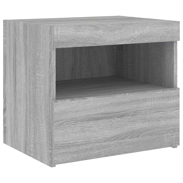 Nachttisch mit LED Grau Sonoma 50x40x45 cm
