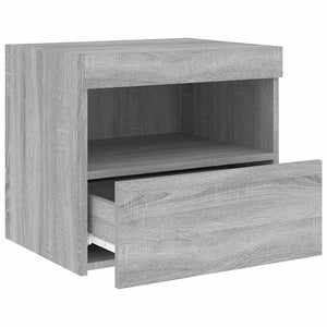 Nachttisch mit LED Grau Sonoma 50x40x45 cm