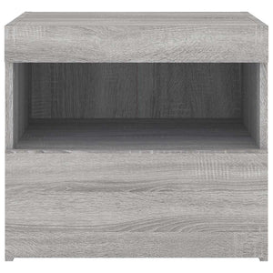Nachttisch mit LED Grau Sonoma 50x40x45 cm