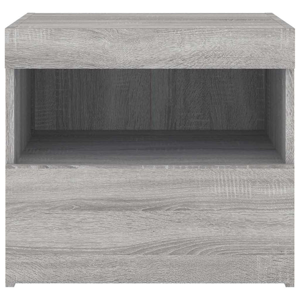 Nachttisch mit LED Grau Sonoma 50x40x45 cm