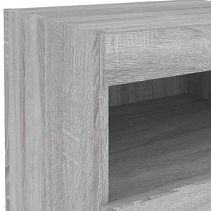 Nachttische mit LED-Leuchten, 2er-Set, Grau Sonoma