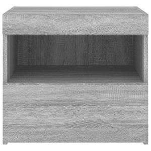 Nachttische mit LED-Leuchten, 2er-Set, Grau Sonoma