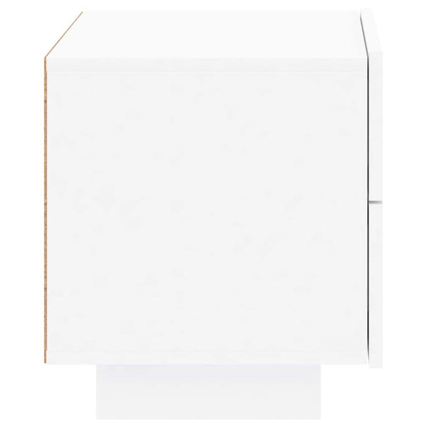 Nachttisch mit LED Weiß 70 cm