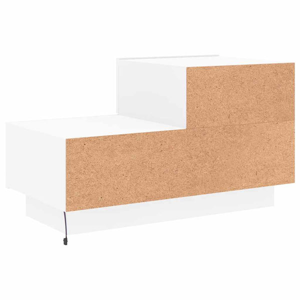 Nachttisch mit LED Weiß 70 cm