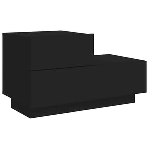 Nachttisch mit LED Schwarz 70x36x40,5 cm