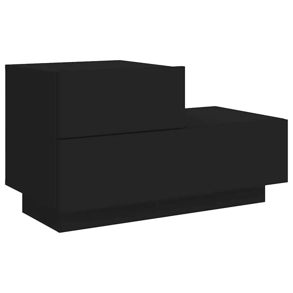 Nachttisch mit LED Schwarz 70x36x40,5 cm