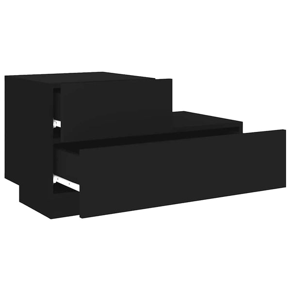 Nachttisch mit LED Schwarz 70x36x40,5 cm