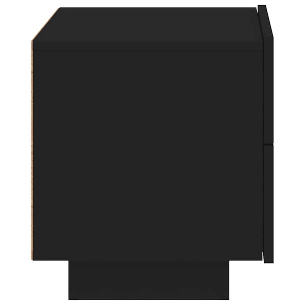 Nachttisch mit LED Schwarz 70x36x40,5 cm