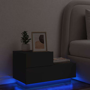 Nachttisch mit LED Schwarz 70x36x40,5 cm