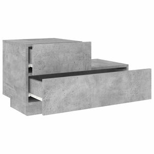 Nachttisch Betongrau mit LED-Leuchten 70 cm