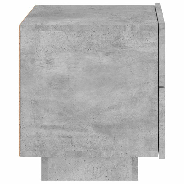 Nachttisch Betongrau mit LED-Leuchten 70 cm