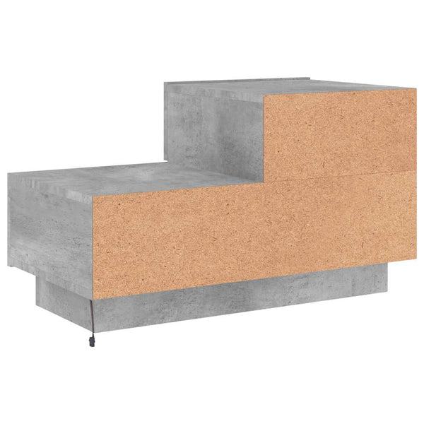 Nachttisch Betongrau mit LED-Leuchten 70 cm
