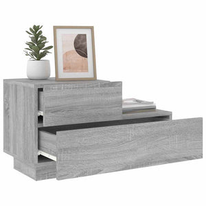 Nachttisch mit LED Grau Sonoma 70x36x40,5 cm