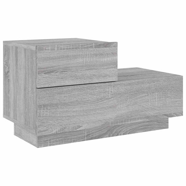 Nachttisch mit LED Grau Sonoma 70x36x40,5 cm