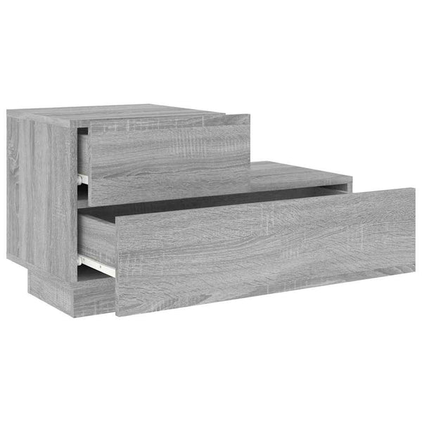Nachttisch mit LED Grau Sonoma 70x36x40,5 cm