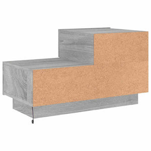 Nachttisch mit LED Grau Sonoma 70x36x40,5 cm