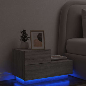 Nachttisch mit LED Grau Sonoma 70x36x40,5 cm
