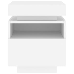Nachttische mit LED Weiß 2er-Set