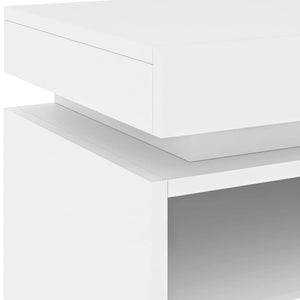 Nachttische mit LED Weiß 2er-Set