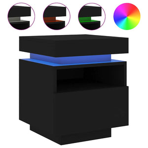 Nachttisch mit LED Schwarz 40x39x48,5 cm