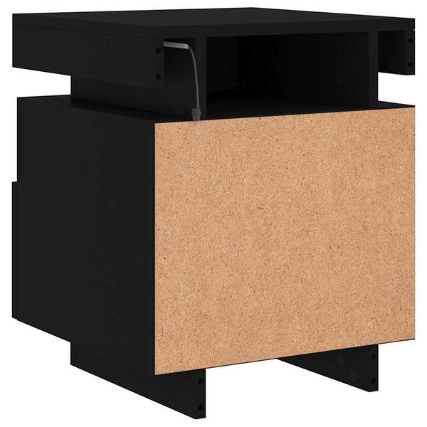 Nachttisch mit LED Schwarz 40x39x48,5 cm