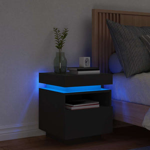 Nachttisch mit LED Schwarz 40x39x48,5 cm