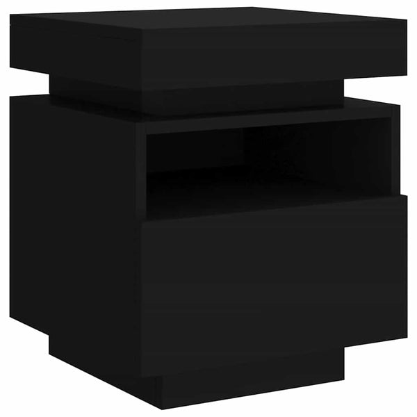 LED Nachttische Schwarz 2er-Set
