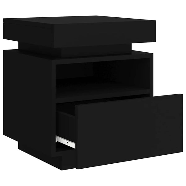 LED Nachttische Schwarz 2er-Set