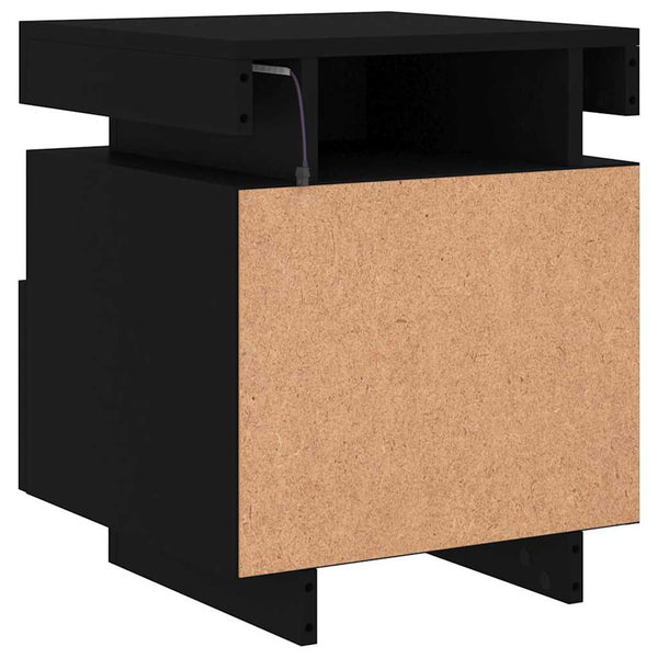 LED Nachttische Schwarz 2er-Set