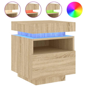 Nachttisch Sonoma-Eiche mit LED-Leuchten