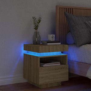 Nachttisch Sonoma-Eiche mit LED-Leuchten
