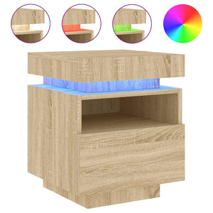 Nachttische mit LED Sonoma Eiche 2er Set