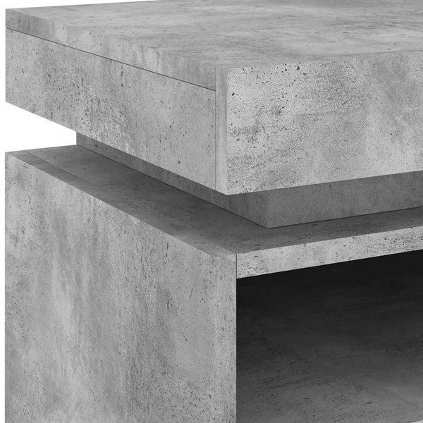 Nachttisch Betongrau mit LED-Leuchten