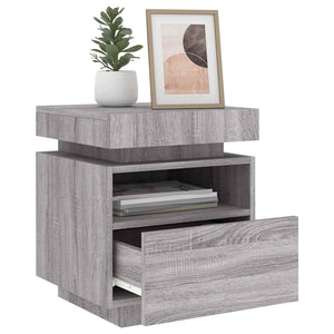 Nachttisch mit LED Grau Sonoma 40x39x48,5 cm