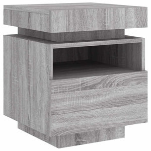 Nachttisch mit LED Grau Sonoma 40x39x48,5 cm