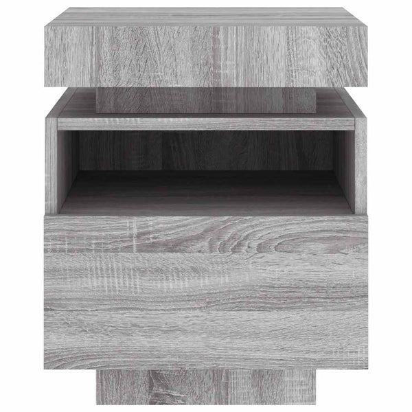 Nachttisch mit LED Grau Sonoma 40x39x48,5 cm
