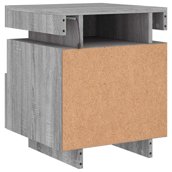 Nachttisch mit LED Grau Sonoma 40x39x48,5 cm