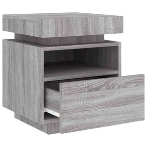 Nachttische mit LED Grau Sonoma 2er Set