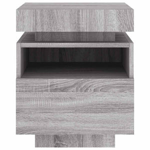 Nachttische mit LED Grau Sonoma 2er Set