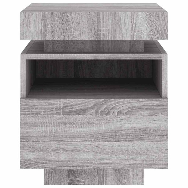 Nachttische mit LED Grau Sonoma 2er Set