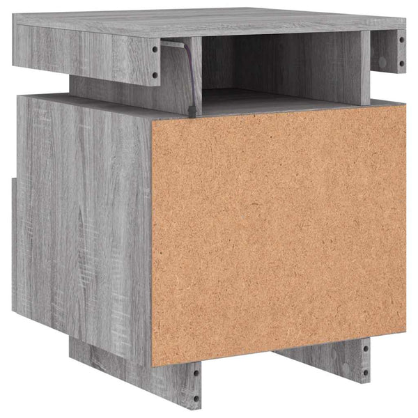 Nachttische mit LED Grau Sonoma 2er Set