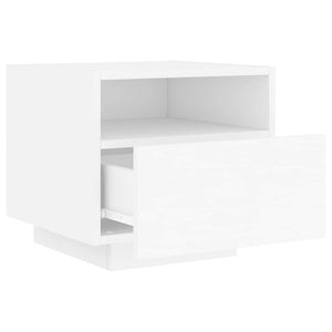 Nachttisch mit LED Weiß 40x39x37 cm
