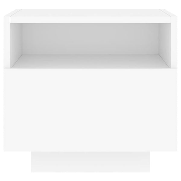 Nachttisch mit LED Weiß 40x39x37 cm